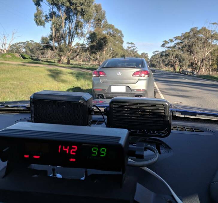 A Holden commodore was detected at 142km/h in Ecklin South on Wednesday. Picture: Warrnambool Highway Patrol
