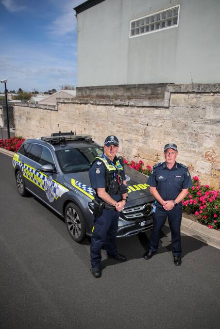 PLEA: South-west road safety adviser Acting Senior Sergeant Dean Greenwood and Superintendent Martin Hardy are urging motorists to stay away from the drink. Picture: Morgan Hancock