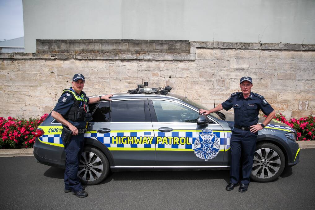 POLICE WARNING: South-west police road safety adviser Acting Senior Sergeant Dean Greenwood and western region division two Superintendent Martin Hardy.s. Picture: Morgan Hancock