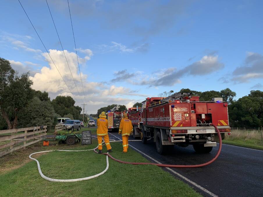 Tankers on scene of a house fire at Koroit.
