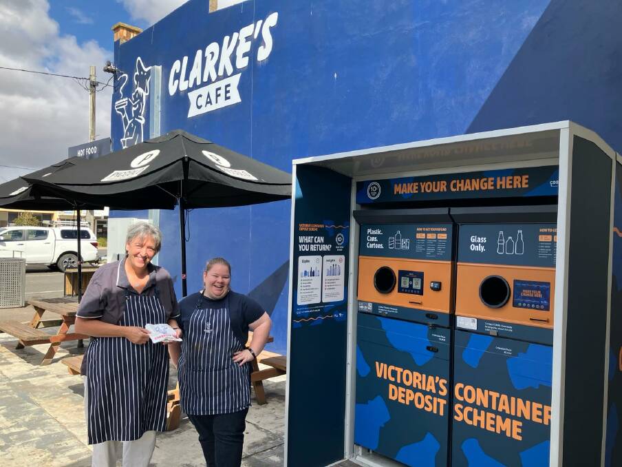 Another container deposit scheme has been installed in the south-west, this time at Mortlake's Clarke's Cafe. Picture supplied