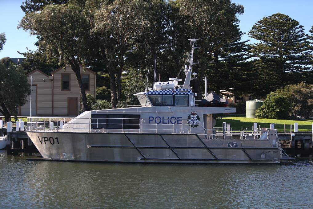 SPECIALIST RESPONSE: The Water Police Squad boat at the Port of Port Fairy. Picture: Mark Witte