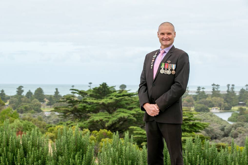 ESTEEMED: Christopher Rantall in Warrnambool where he bravely told his story about his experiences in the military and as a veteran. Picture: Chris Doheny