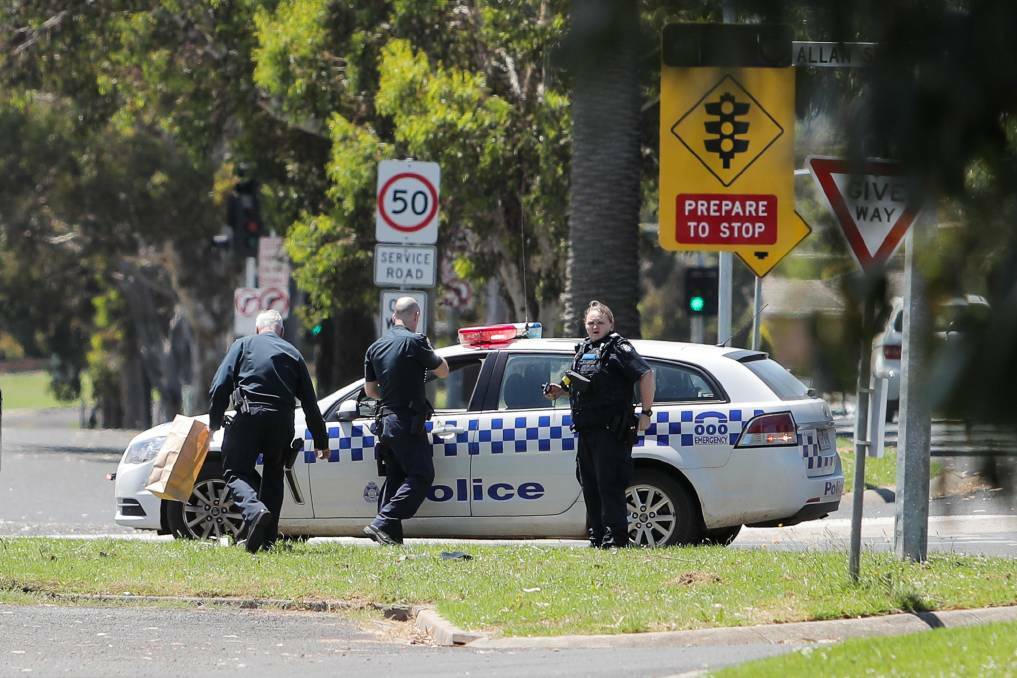 DAYLIGHT ROBBERY: Police at the scene of an armed robbery in Warrnambool in November. Picture: Morgan Hancock