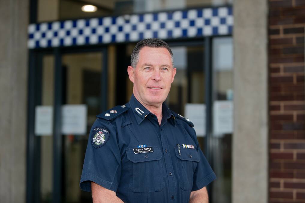 BOSS: The new Victoria Police western region division two Superintendent Martin Hardy is "rapt" to be living in Warrnambool and is keen to get involved in his new community. Picture: Anthony Brady.