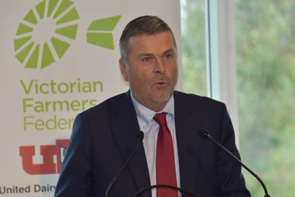 TAKING QUESTIONS: Dairy Australia chair Jeff Odgers took the opportunity to answer questions raised about the organisation in recent media reports at the United Dairyfarmers of VIctoria conference.