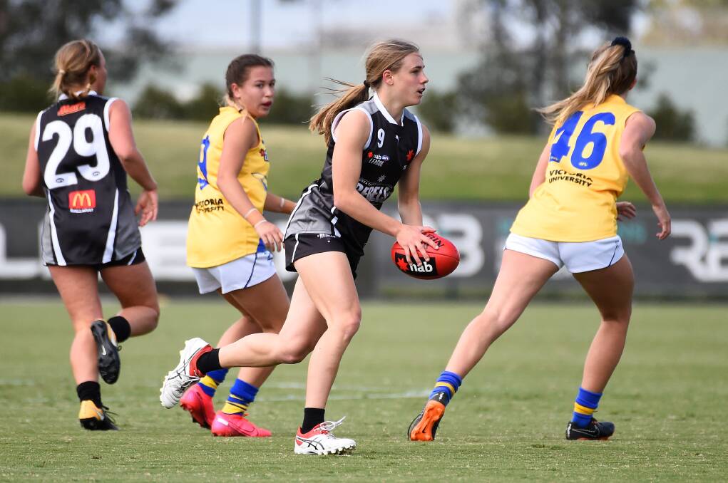 RARE OPPORTUNITY: Greater Western Victoria Rebels' Renee Saulitis featured in the two female under 18 games which were played before coronavirus restrictions cast a cloud over the 2020 NAB League season. Picture: Adam Trafford 