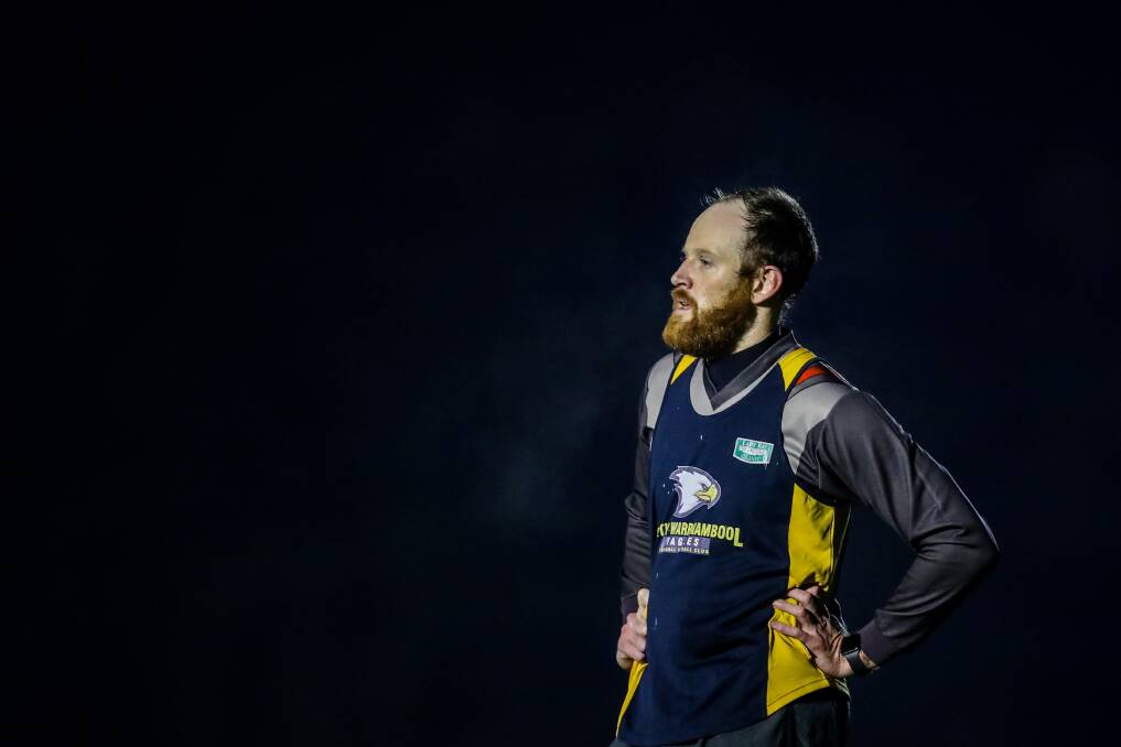 PROUD: Brian Dillon's involvement with North Warrnambool Eagles came about because son Jordan (pictured) plays senior football for the club. Picture: Morgan Hancock 