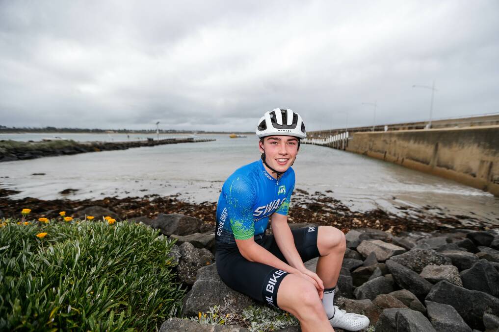 WORTHWHILE EXPERIENCE: Eddie Worrall, pictured in Warrnambool, raced in the AusCycling under 19 road race in Ballarat. Picture: Anthony Brady 