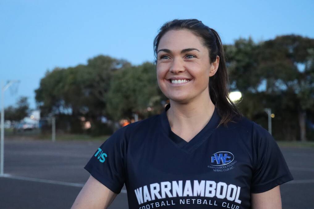 PROUD MOMENT: Emma Cust has strong family ties to Warrnambool Football Netball Club. Picture: Justine McCullagh-Beasy 