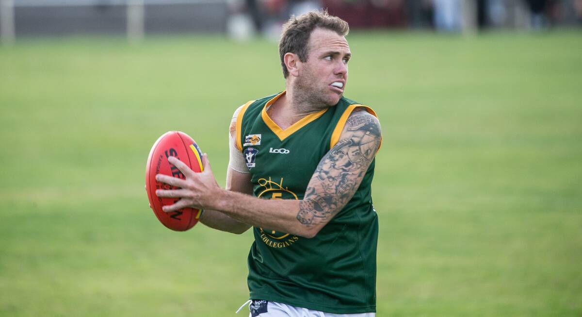 SIDELINED: Justin Lynch retired from football 12 months ago. He played for Warrnambool and District league club Old Collegians. 