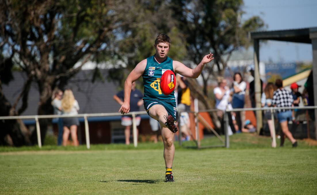 GREEN AND GOLD: Nick Sheehan in action for Old Collegians this season. Picture: Anthony Brady 