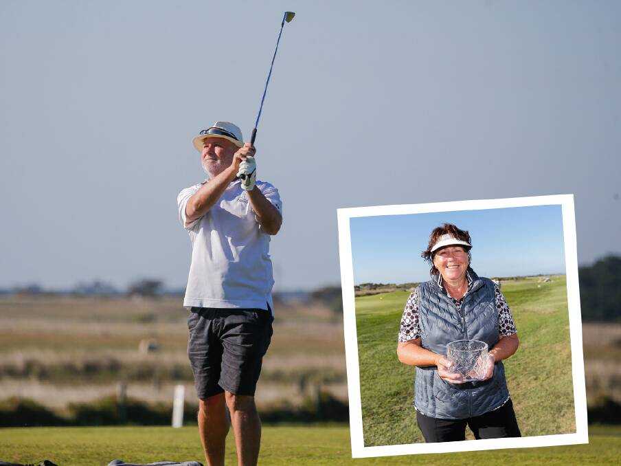 PORT'S PINNACLE: Shane Gurnett and Glenda Clarke won the Port Fairy Golf Club men's and women's A grade championships respectively on Saturday. Pictures: Anthony Brady 