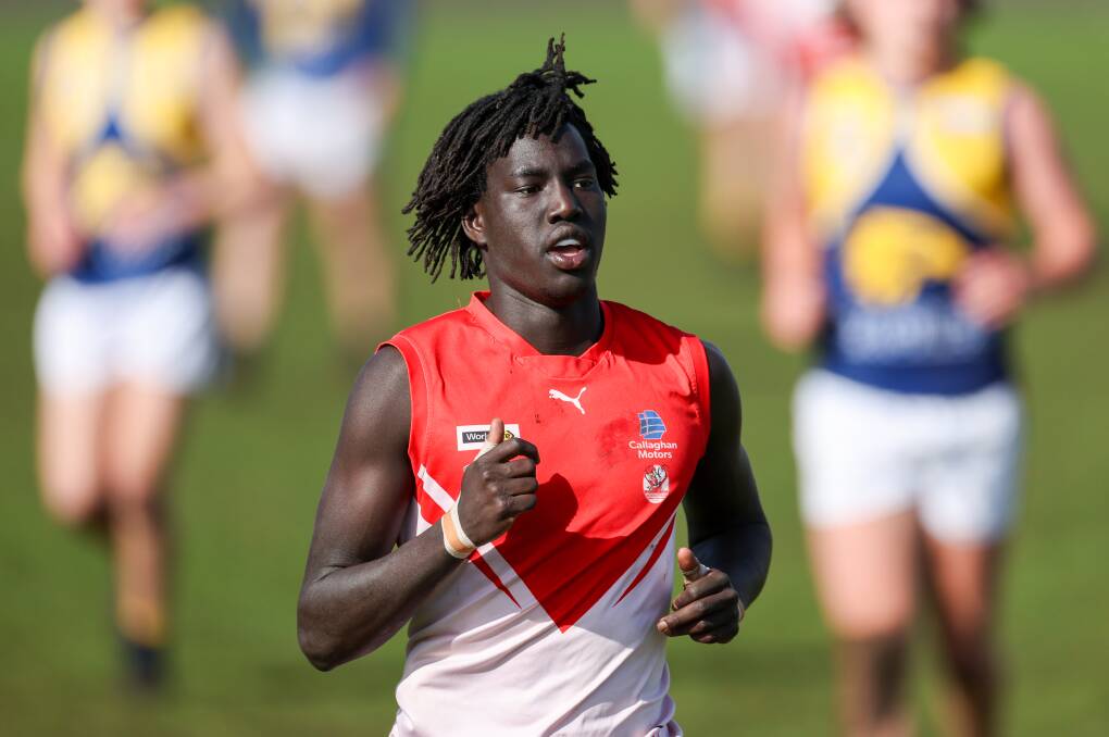 Luamon Lual plays for South Warrnambool during the 2023 Hampden league season. Picture by Eddie Guerrero 