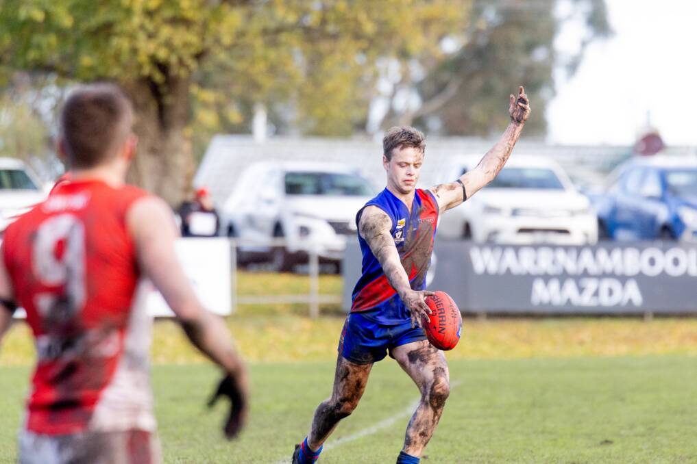 Terang Mortlake's Kane Johnstone celebrated his 21st birthday with a win. Picture by Anthony Brady 