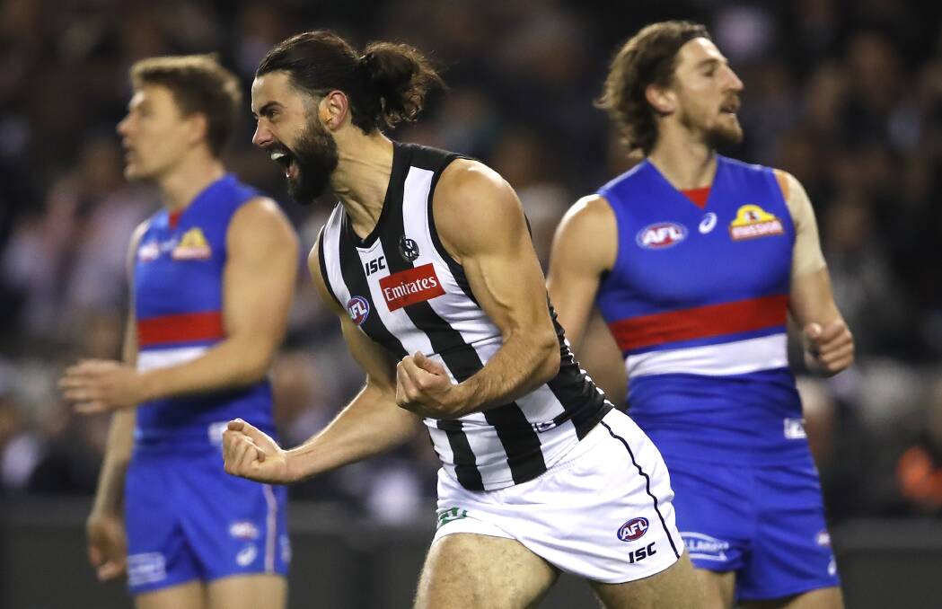 RUCK COLOSSUS: Brodie Grundy is a ruckman who plays like a midfielder and is crucial to Collingwood's chances. Picture: Getty Images 