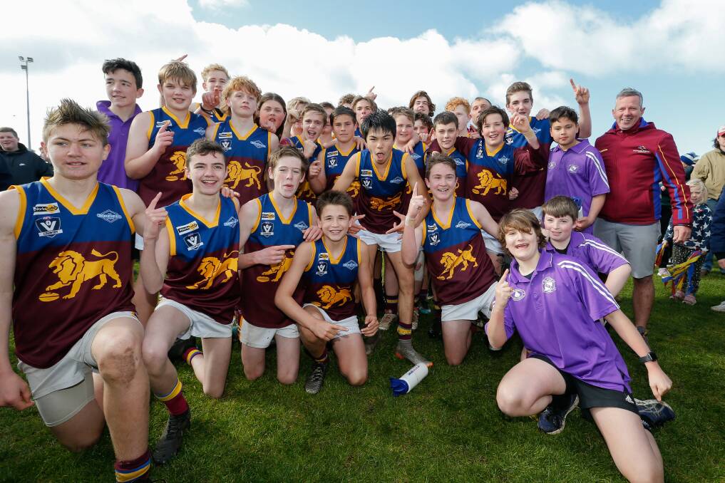 PREMIERS: South Rovers' under 15 side celebrates winning the 2019 Warrnambool and District league flag. Picture: Anthony Brady 