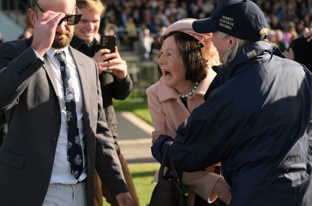 PROUD: Eileen Maher celebrates her sons' efforts in the Grand Annual Steeplechase. Picture: Chris Doheny 
