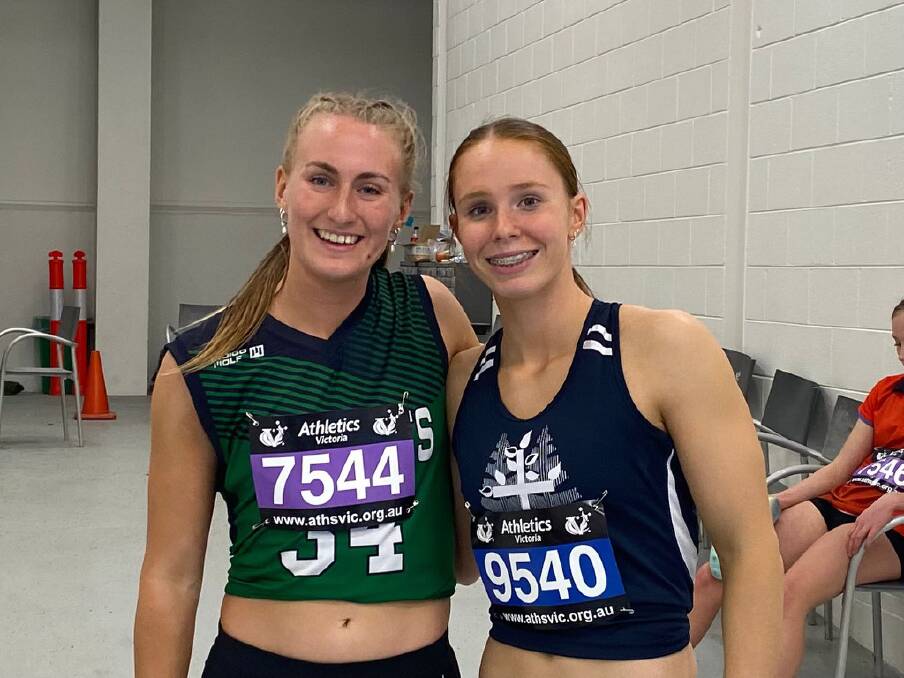 Warrnambool College's Layla Watson and Emmanuel College's Grace Kelly medalled at the Victorian All-Schools competition. Picture supplied 