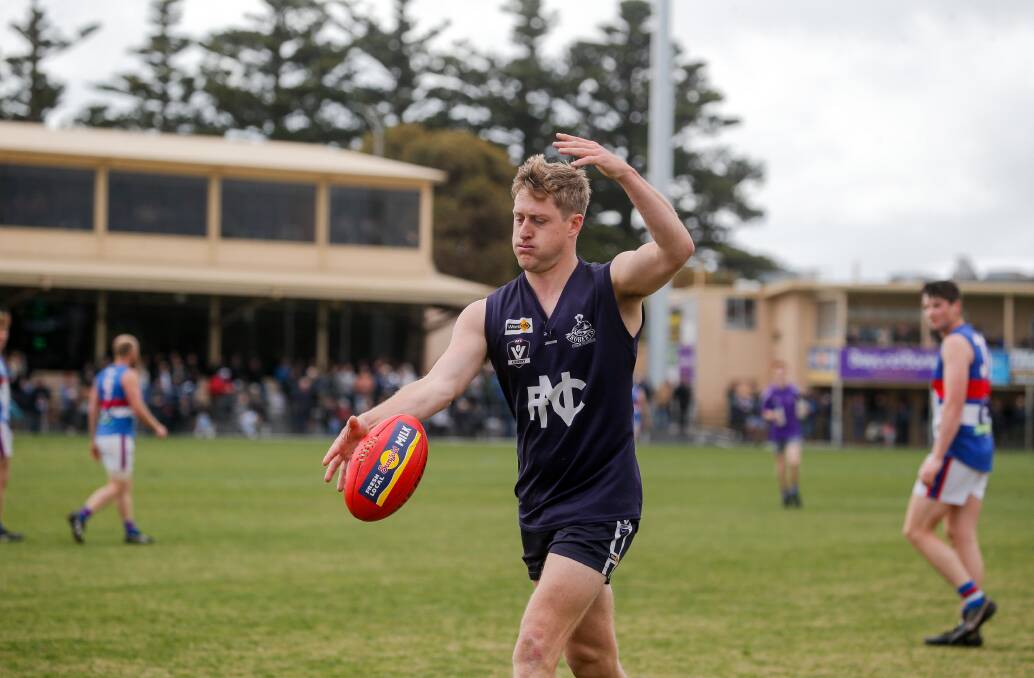 Nick Couch in action for Nirranda in the 2022 WDFNL grand final. Picture by Anthony Brady 