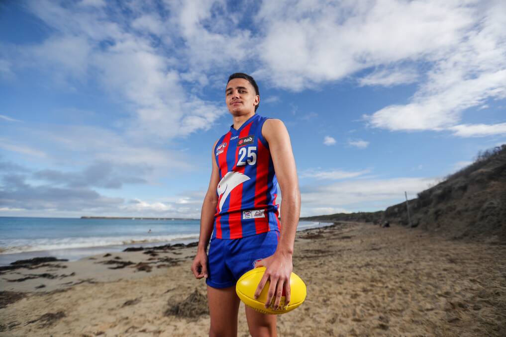 FAMILIAR TERRITORY: Scotch College's Jamarra Ugle-Hagan has spent more time at home in south-west Victoria, including on Warrnambool's beaches, in 2020 due to coronavirus forcing students to home school. Picture: Morgan Hancock 