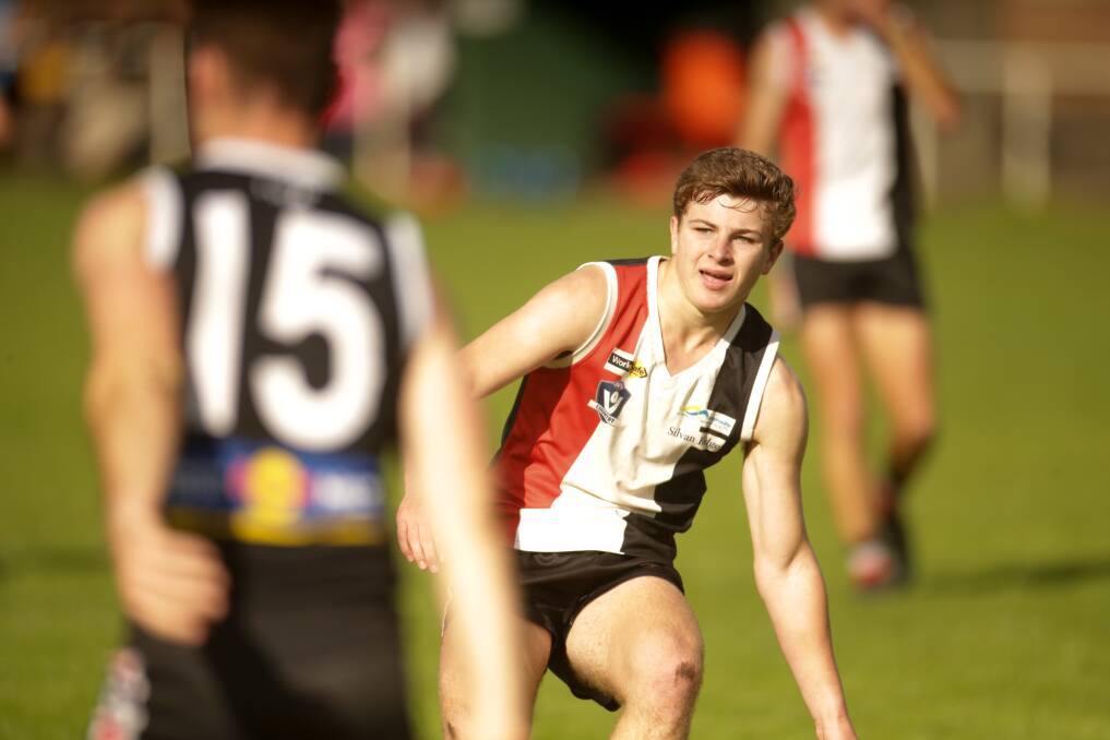 DREAM DEBUT: Connor Byrne kicked five goals in his first senior game for Koroit on Saturday. Picture: Chris Doheny 