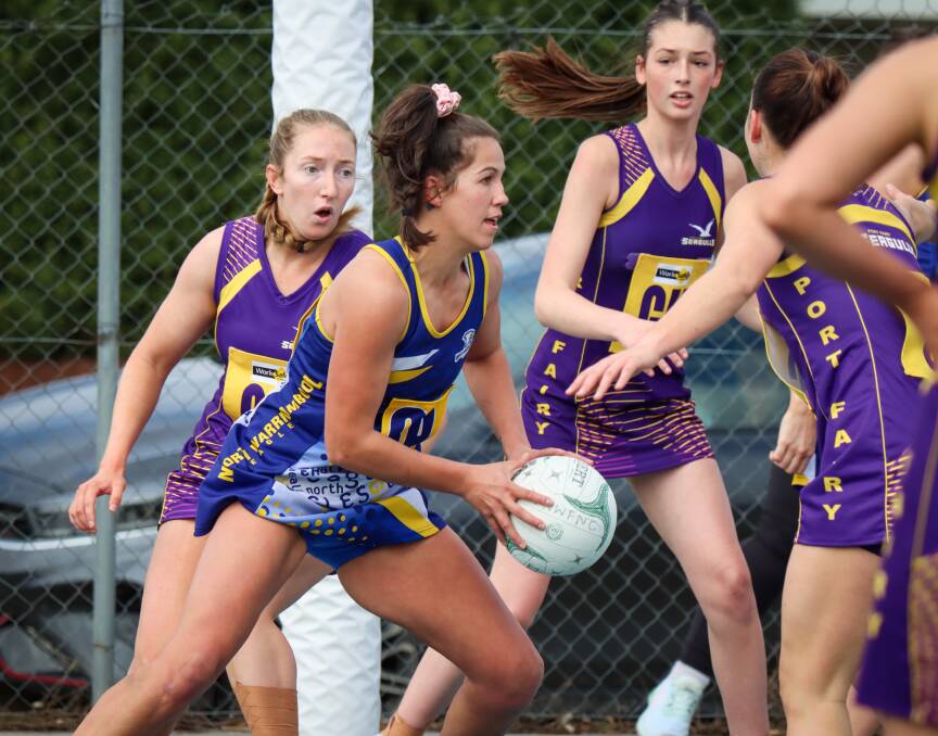 Skye Billings sunk 29 goals for North Warrnambool Eagles against Port Fairy. Picture by Justine McCullagh-Beasy 