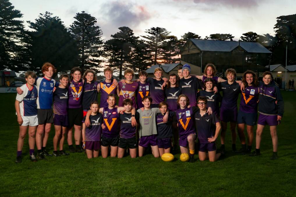 C'MON: Port Fairy's under 16 footballers are ready for finals. Picture: Chris Doheny 