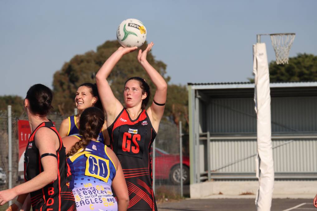 RELIABLE: Cobden's Emily Finch can shoot goals from every part of the goal circle. Picture: Justine McCullagh-Beasy 