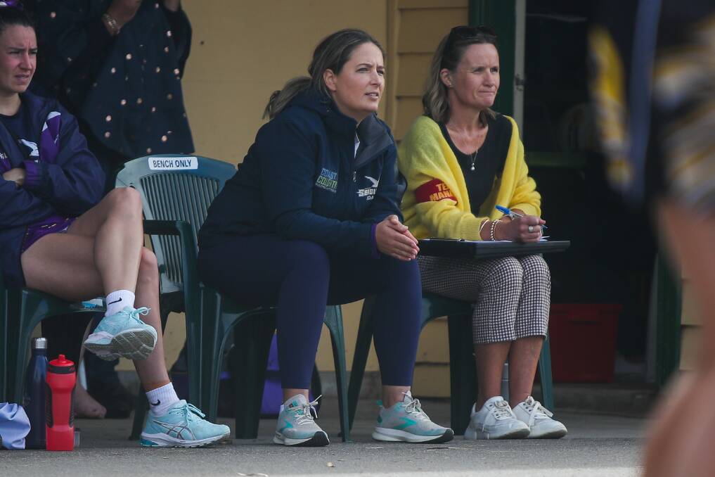COURTSIDE VIEW: Renae Taylor coaches Port Fairy from the sidelines on Saturday. Picture: Morgan Hancock 