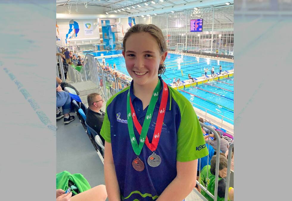 DREAM DEBUT: Warrnambool swimmer Abbie McNaught, 12, collected two medals at the Victorian short-course swimming titles. 