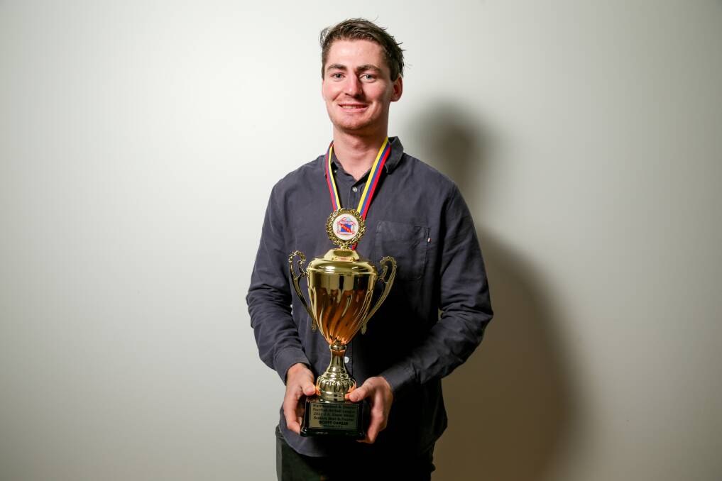 Scott Carlin won the J.A Esam Medal as the WDFNL's best and fairest in 2021. Picture by Anthony Brady 