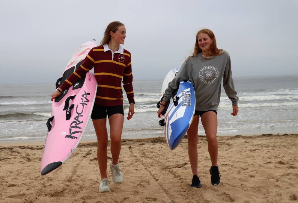 Mia Cook and Rory Fawcett enjoy being part of Warrnambool Surf Lifesaving Club. Picture by Justine McCullagh-Beasy 