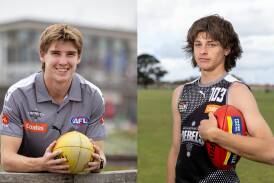 South Warrnambool's Sam Marris and Warrnambool's Hugh Morgan will make their Coates Talent League debuts for GWV Rebels. Pictures file, Eddie Guerrero 