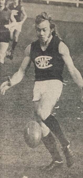 Kevin Fulton plays football in 1974. 