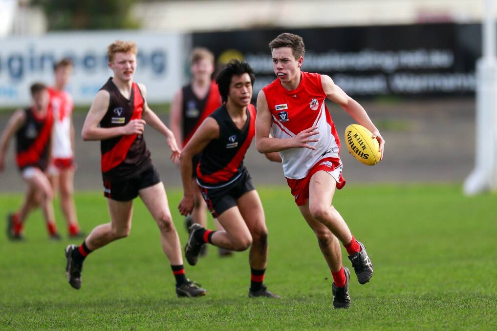 FAMILY TIES: South Warrnambool's Myles McCluggage is the younger brother of AFL player Hugh. Myles is in the GWV Rebels' 2020 program. Picture: Anthony Brady