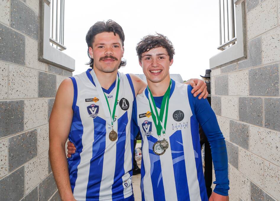 Hamilton Kangaroos' Ethan Knight and Zach Burgess were best on ground in the 2022 under 18.5s grand final and will be key cogs in the 2023 senior team. Picture by Anthony Brady