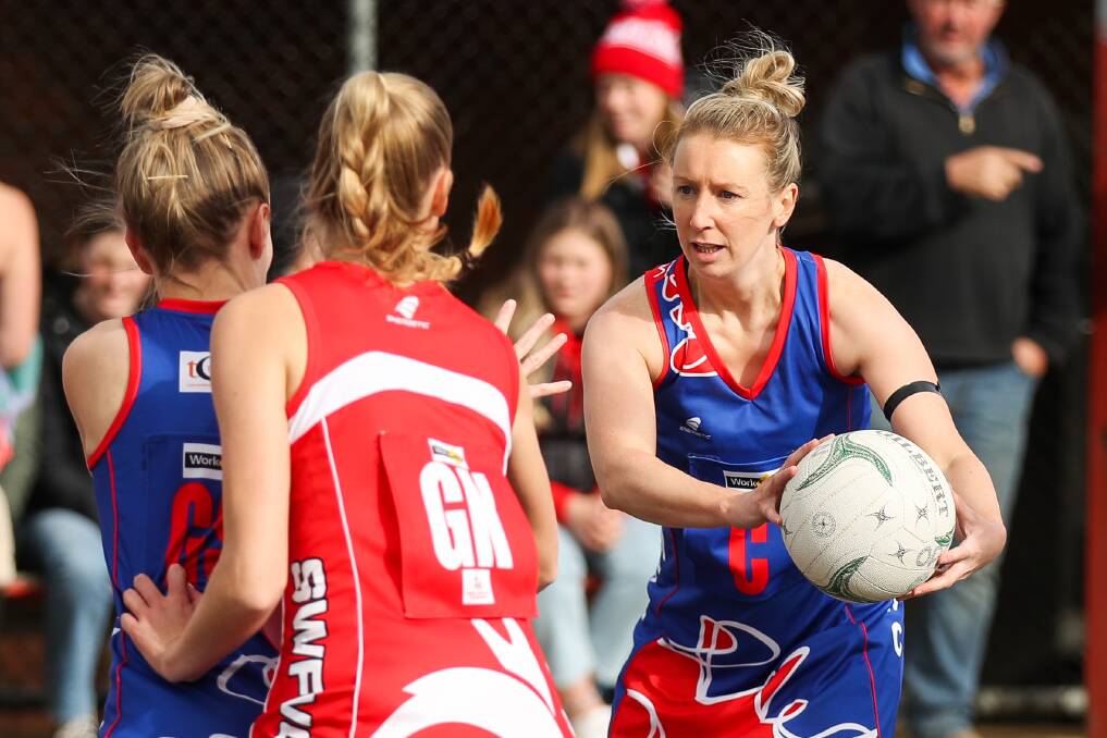 LEADER: Aimee Moloney controls possession for Terang Mortlake against South Warrnambool on Saturday. Picture: Morgan Hancock 
