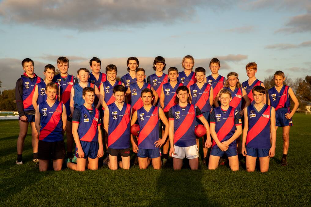 TEAM WORK: Terang Mortlake's grand final-bound under 14 football team. Picture: Chris Doheny 