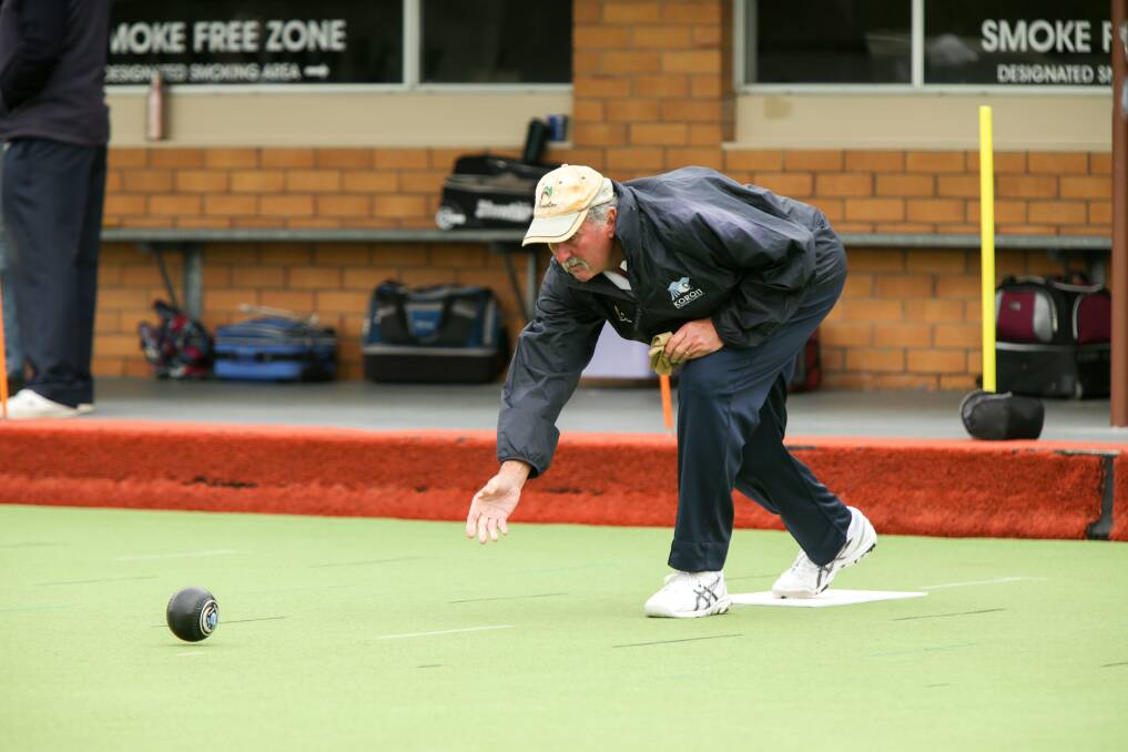 SECOND HOME: Pete Ellis, pictured earlier this season, loves playing lawn bowls for Koroit. Picture: Chris Doheny 