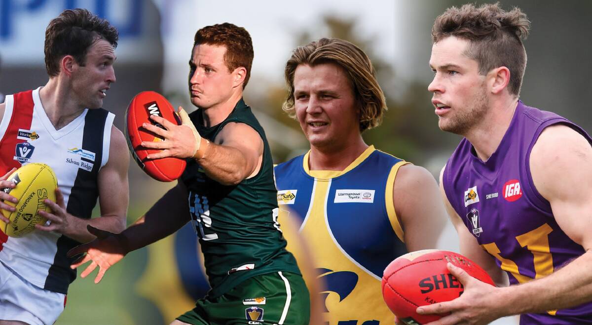 IN DEMAND: Sam Dobson, Kaine Mercovich, Sam McLachlan and Dan Nicholson would suit rival clubs' needs. Pictures: Morgan Hancock, Adam Trafford, Anthony Brady 