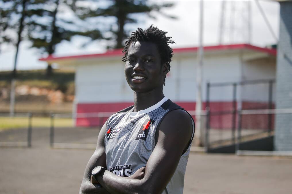 GAME TIME: South Warrnambool's Luamon Lual will play for GWV Rebels' under 19 boys team on Saturday. Picture: Anthony Brady