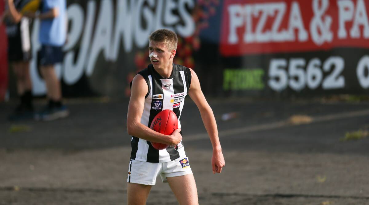 RUNNING MACHINE: Hamish Sinnott is one of Camperdown's emerging young players. His talents have helped him earn NAB League opportunities with GWV Rebels. Picture: Chris Doheny 