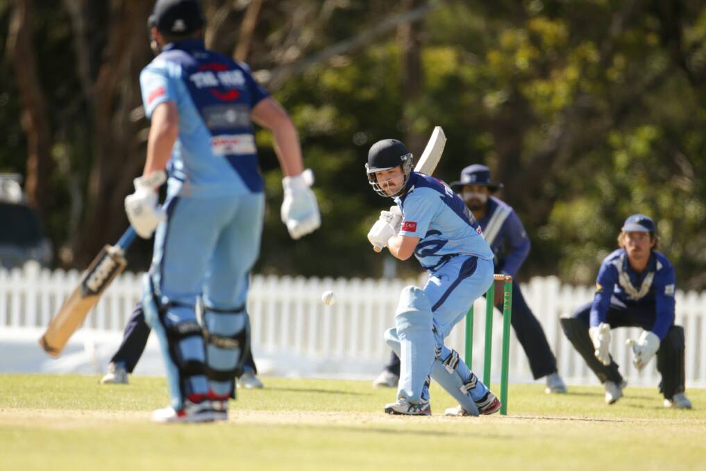 AT THE CREASE: Wesley Yambuk's Bevan Stokie in action during its semi-final against Russells Creek. Picture: Chris Doheny