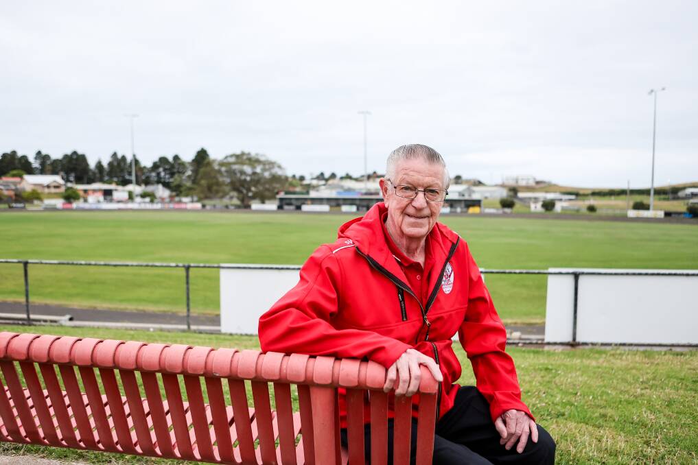 South Warrnambool's Ernie Gilmour is a regular at Friendly Societies' Park during football season. Picture by Anthony Brady 