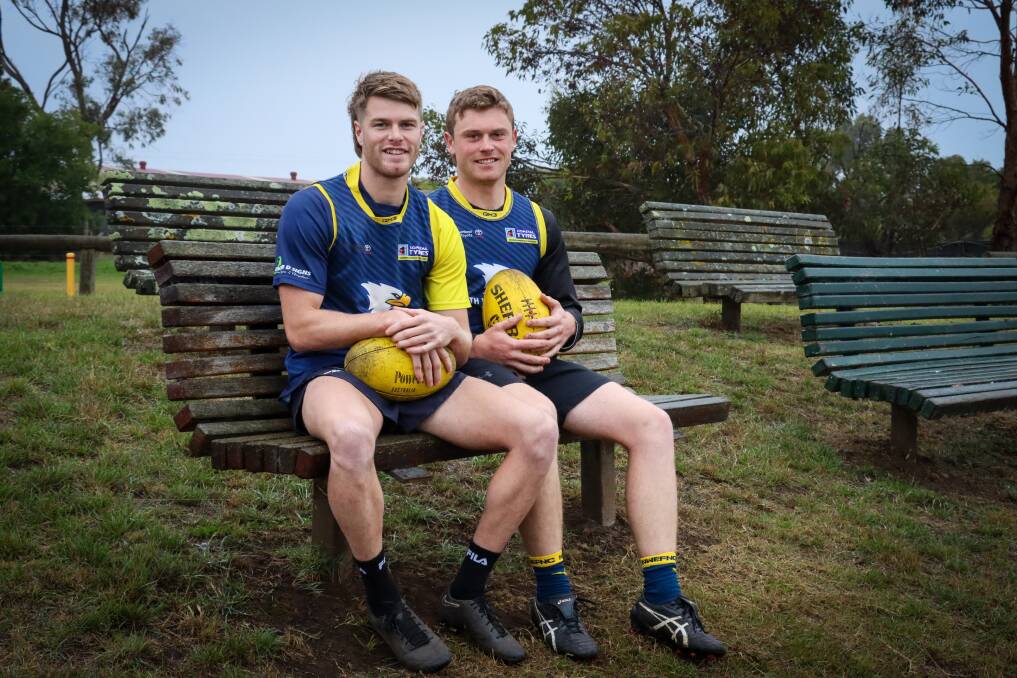 North Warrnambool Eagles' Felix Jones and Harley Cobb are playing their roles for the side in 2024. Picture by Justine McCullagh-Beasy 