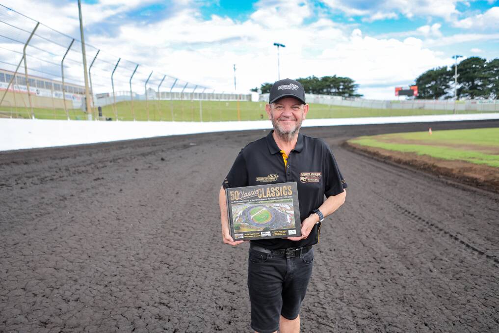 Geoff Rounds is a keen racegoer who has attended 45 of the 50 Grand Annual Sprintcar Classic events. Picture by Anthony Brady 