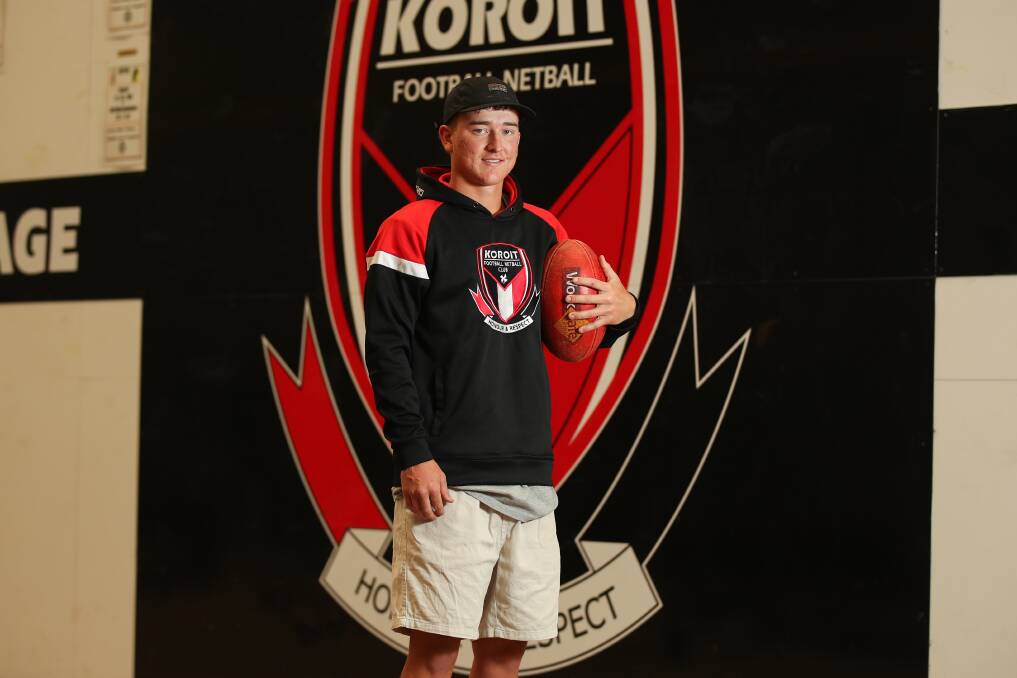 TRUE COLOURS: Jack Block loves pulling on Koroit's red, black and white. Picture: Morgan Hancock 