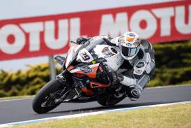 Ted Collins rounds a bend during the Australian Superbike Championship opening round at Phillip Island. Picture by TAYCO CREATIVE 