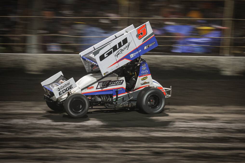 Brock Hallett was fast in the A-Main feature. Picture by Sean McKenna 